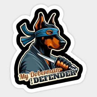 Ninja Doberman Sticker